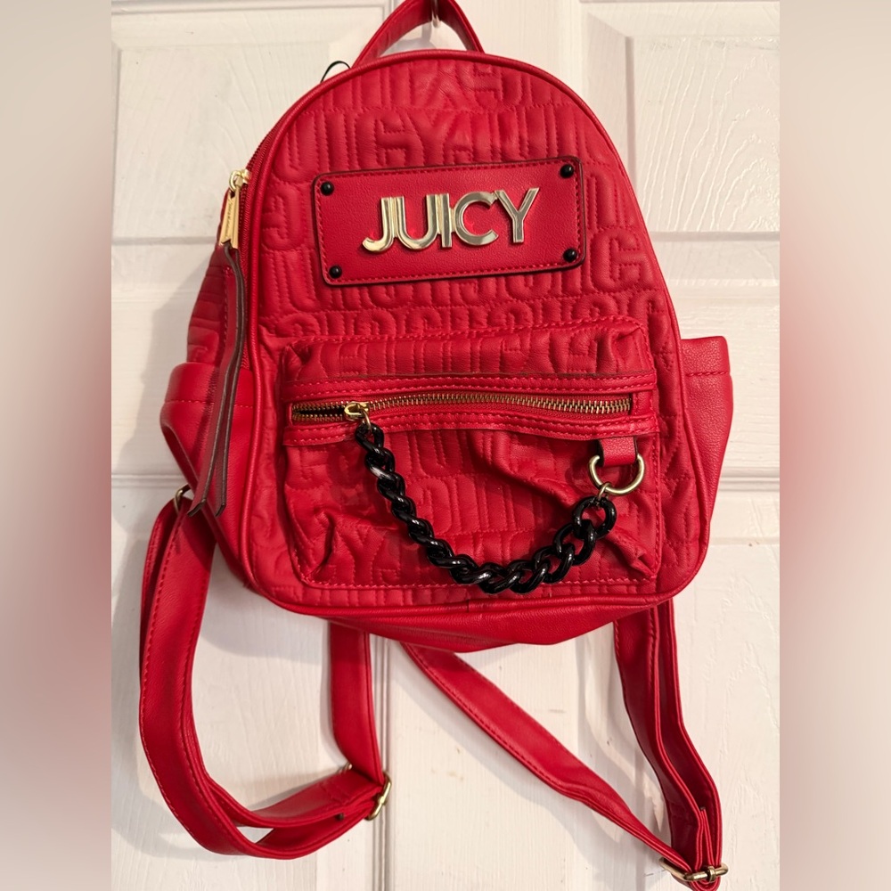 Juicy Couture Vibrant Red Quilted Backpack